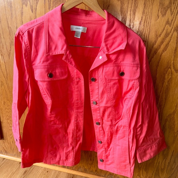 CJ Banks Vibrant Pink Jean Jackets - Picture 1 of 4